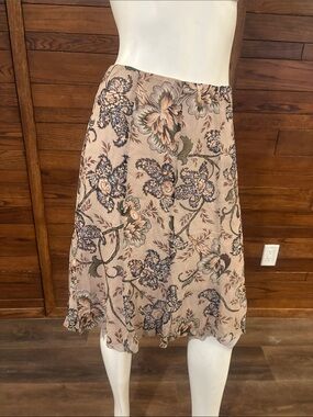 Pendleton Peach Floral Midi Skirt